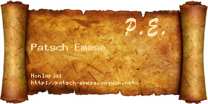 Patsch Emese névjegykártya